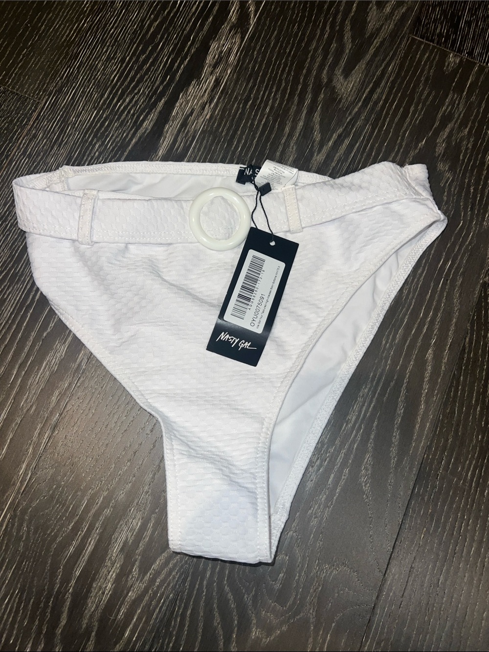 Textured High-Waisted Bikini Bottom
